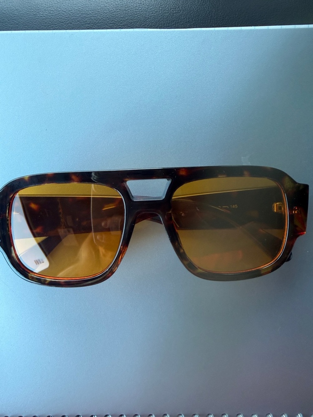 Tortoiseshell Amber Lens Oversized Sunglasses